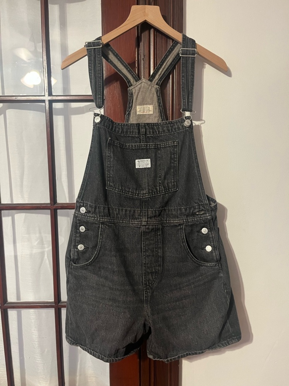 Levi’s Black Vintage Denim Overalls (shorts) - 100% cotton - size 28